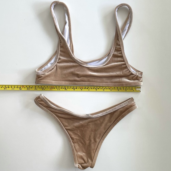 Two Piece Velvet High Leg Bikini - Picture 2 of 3